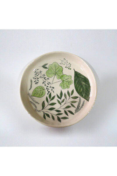 Home Yeşil Yapraklı Büyük Seramik Tabak