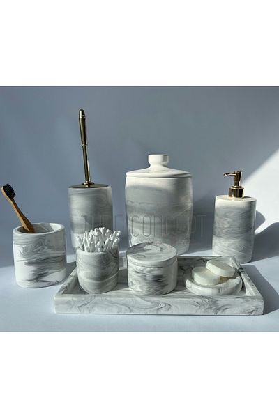 Ture Concept Marble Pattern Concrete Bathroom Set