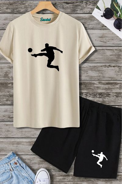 Evomind Σετ μπλουζάκι με στάμπα ποδοσφαιριστή Unisex