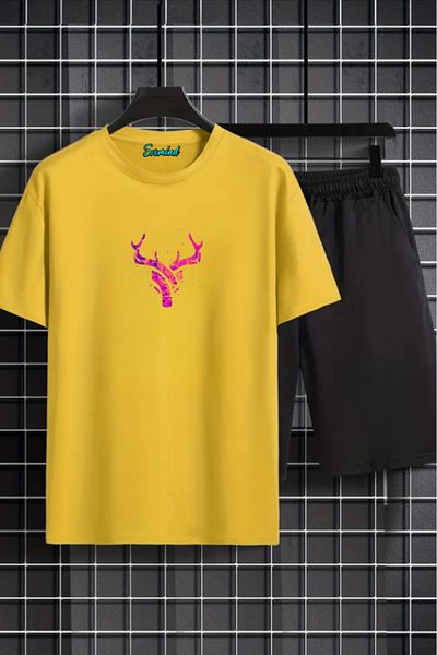 SevMode Σετ μπλουζάκι με στάμπα ελαφιού Unisex