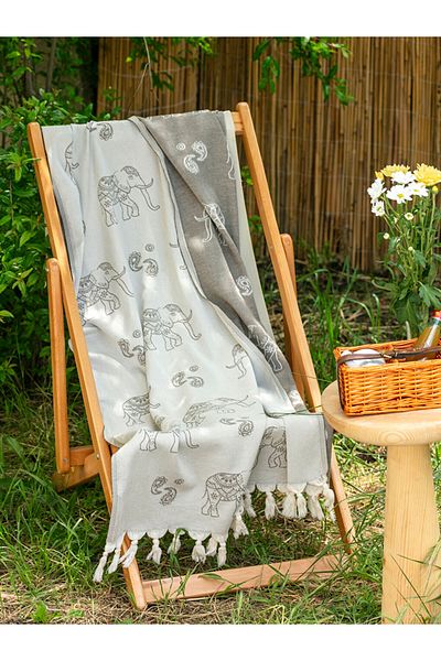 LC Waikiki LCW Prosop de plajă Peshtemal pentru femei cu ciucuri 90x160 cm