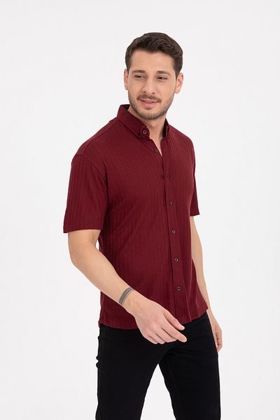 Klothy Men's Short Sleeve Slim Fit Knitted Shirt 2613