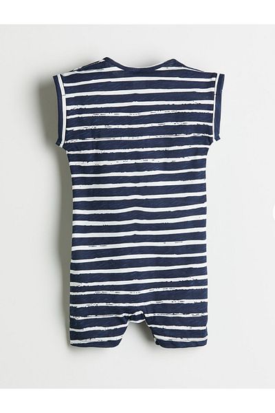 LC Waikiki Lcw Baby Ecru Crew Neck Baby Boy Jumpsuit
