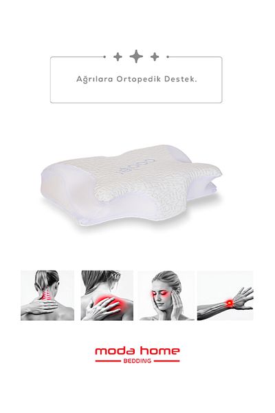 moda home bedding 2 Pieces Visco Orthopedic Neck Support Cervical Pillow Cooling Cold Fabric Beauty Pillow (Byz
