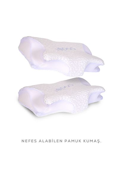 moda home bedding 2 Pieces Visco Orthopedic Neck Support Cervical Pillow Cooling Cold Fabric Beauty Pillow (Byz