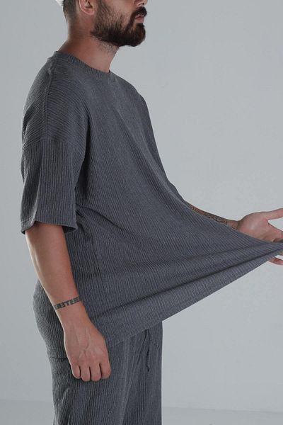 COCOPELLI Anthracite Wrinkle Fabric Oversize Suit