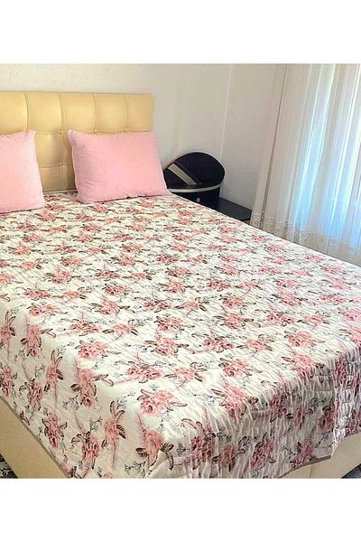 Özyuvam Quilted Cotton Fiber Filled Double Double Sided Flower Pattern Pique
