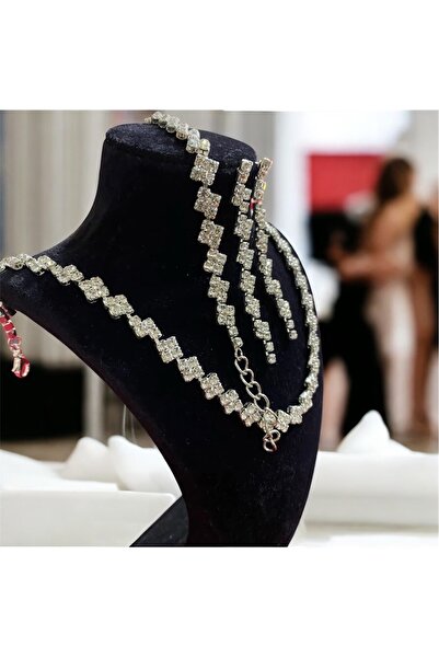 Perle Norie Su Yolu Taşlı Şık Bileklik Seti Özel Tasarım Parlak Su Yolu Model Takı Seti Özel Hediye Seçeneği