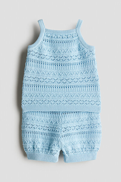 H&M 2 Parçalı Desenli Triko Set