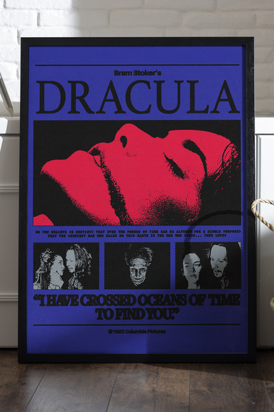 Duvarda Drakula crni drveni uokviren poster, filmska zidna slika