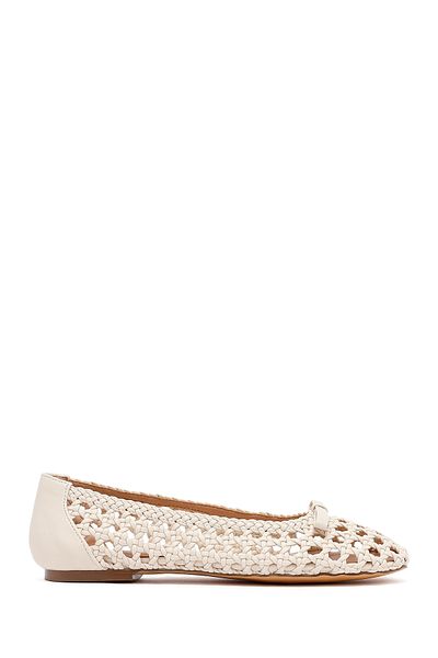 Derimod Women's Beige Braided Ballerinas 25Sfd443729