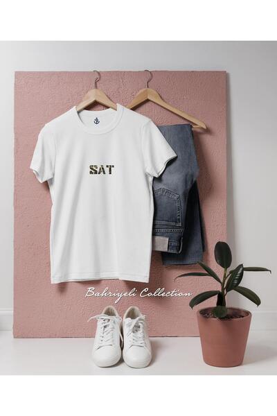 Bahriyeli Collection Oversize Sat Underwater Assault Text Design Unisex T-Shirt