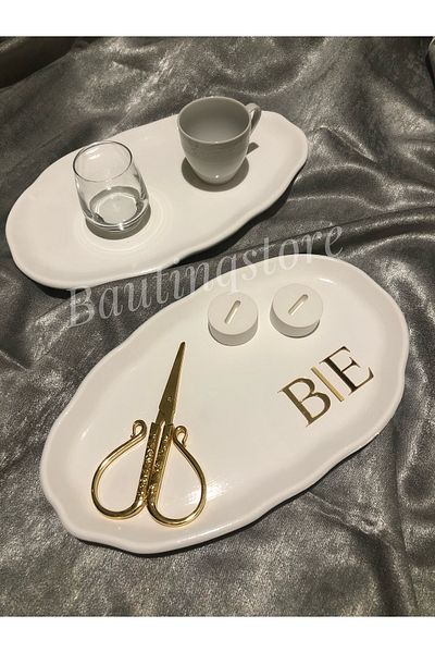 Bautinq Store Handmade Concrete Groom Coffee Tray with Letters Promise Engagement Tray