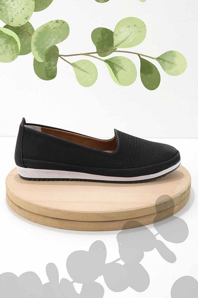Bambi Black Nubuck Women's Ballerinas01348065201