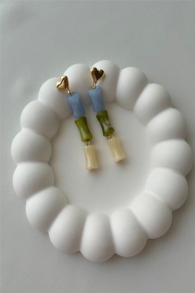 Orvix Accessories أقراط من الفولاذ المقاوم للصدأ على شكل قلب، أقراط صيفية، أقراط للسهرة، أقراط عتيقة