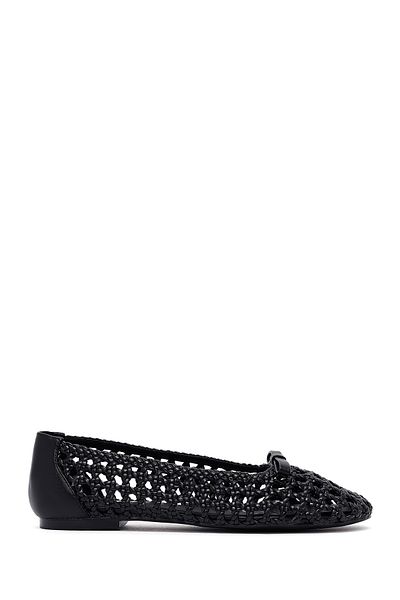 Derimod Women's Black Braided Ballerinas 25Sfd443729