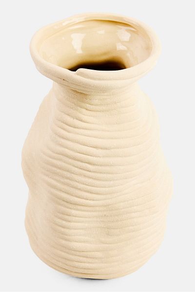 Muy Mucho Modern Organic Shaped Decorative Vase, Cream