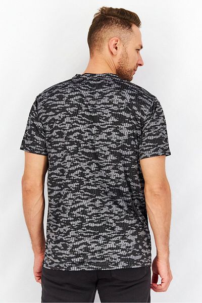 Puma Women Sportswear Fit Camouflage Short Sleeve Running Tops, Black/Grey
