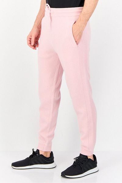 Esprit Men Regular Fit Knitted Cuffed Jogger Pants, Pink