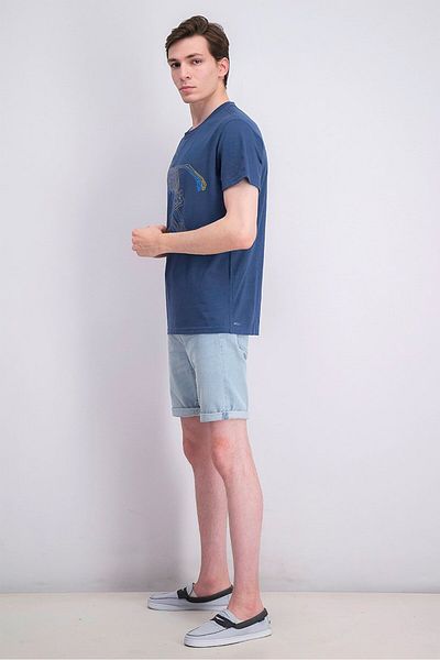 Puma Men Round Neckline The Fast Life Graphic Tee, Dark Denim