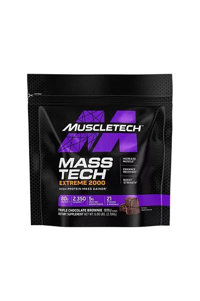 MUSCLETECH Mass Tech Extreme 2000 Triple Chocolate Brownie, 6 lbs