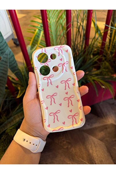 KILIF STORE حافظة هاتف ريدمي نوت 13 برو 5 جي باللون الوردي مع فيونكة كبيرة