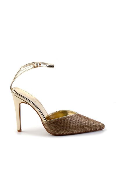 Bambi Pantofi clasici cu toc de damă aurii K01227173187