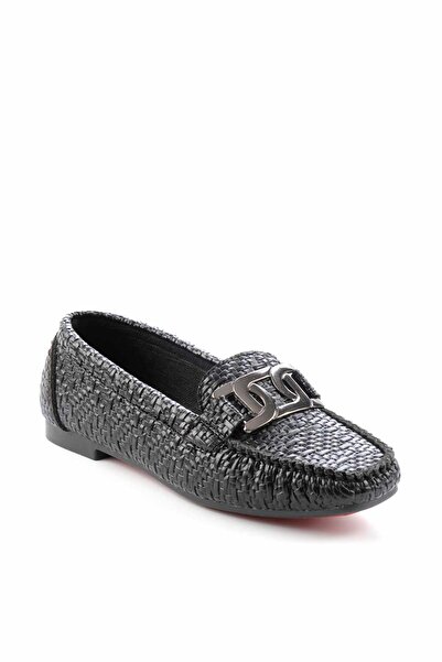 Bambi Siyah Kadın Loafer Ayakkabı K01542166410
