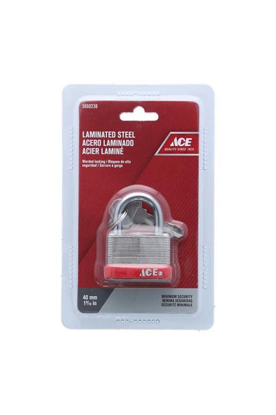 Generic قفل ACE من الفولاذ المصفح مع مفتاح فضي وأحمر 40 مم