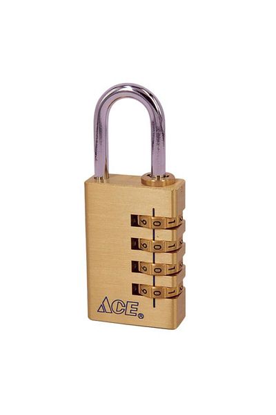 Generic قفل ACE المركب من النحاس الصلب القابل لإعادة الضبط، مكون من قطعتين، بأربعة أقراص، باللونين الذهبي والفضي، رقم 381-20251