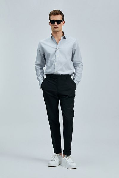 Lufian Daniel Men's Basic Shirt Regular Fit Gray