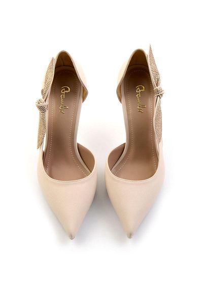 Bambi Beige Women's Evening Dress Shoes K01209082004
