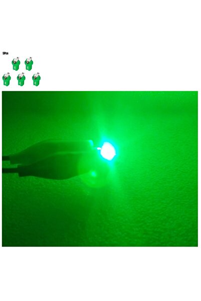 orco ( 5 X ADET ) 1 SET DUYLU DİPSİZ AMPUL T5 B8.5D MODEL LED 1.2W YEŞİL (T5 B8.5D GREEN)