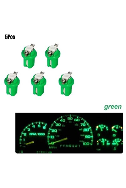 orco ( 5 X ADET ) 1 SET DUYLU DİPSİZ AMPUL T5 B8.5D MODEL LED 1.2W YEŞİL (T5 B8.5D GREEN)