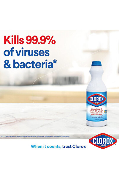 Clorox Liquid Bleach 470 ml Compact Powerful Disinfectant & Stain Remover for Laundry & Surfaces