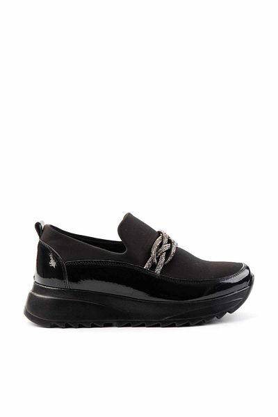 Bambi Schwarze Damen-Freizeitschuhe K01220051808