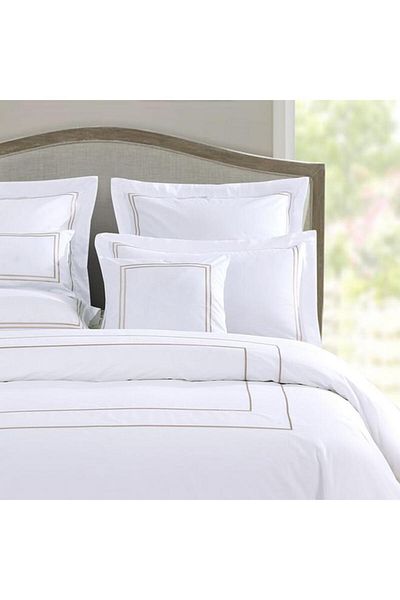 Generic erorex 4-Piece Home Convenient Bed in a Bag Queen Size Bedding Set White and Taupe RICAMO C6