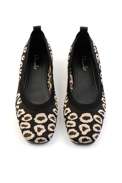 Bambi Black Leopard Women's Ballerina Ballerina K01327021182