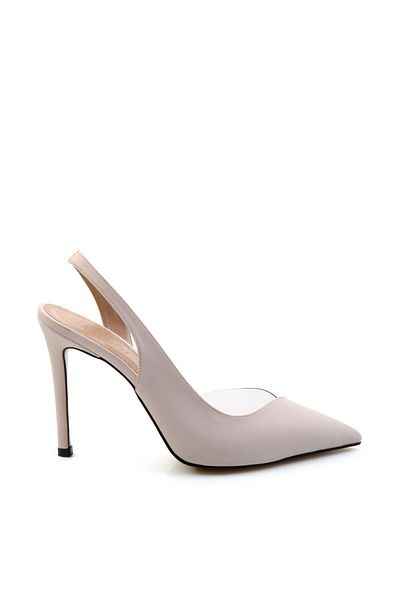 Bambi Matte Beige Women's Classic Heeled Shoes K01667002138