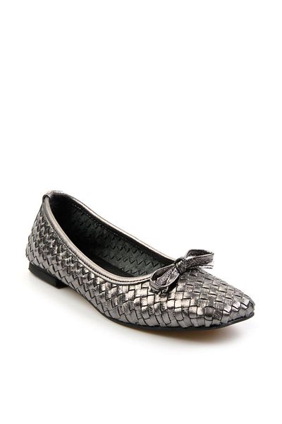 Bambi Platinum Leather Women's Ballerinas K01718002203