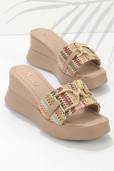 Bambi Nude Multicolor Women's Slippers K04823300628