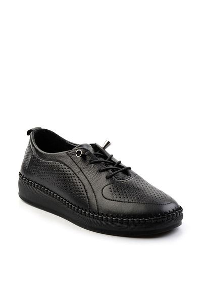 Bambi Black Leather Women's Casual Shoes K01523021203