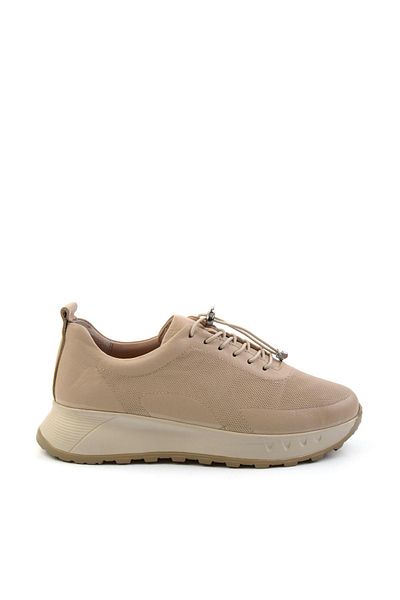 Bambi Beige Leather Women's Casual Shoes K01518038603