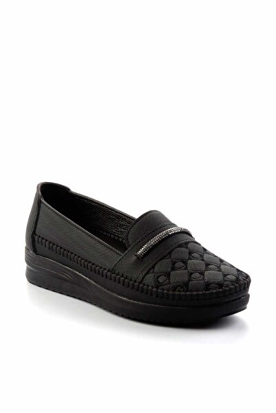Bambi Siyah Platin Kadın Loafer Ayakkabı K01621073009
