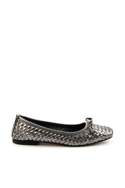 Bambi Platinum Leather Women's Ballerinas K01718002203