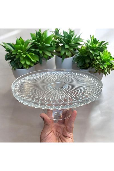 DAFE HOME 22 cm Timeles Model Footed Glass Presentation Stand