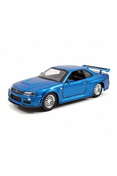 Simba FAST & FURIOUS BRIAN'S NISSAN SKYLINE GT-R (BNR34) 1 TO 32 SCALE METAL CAR SET