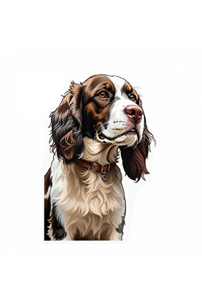 INOVATIX Set de 8 piese, Autocolant câine springer spaniel cu zgardă, INOVATI...