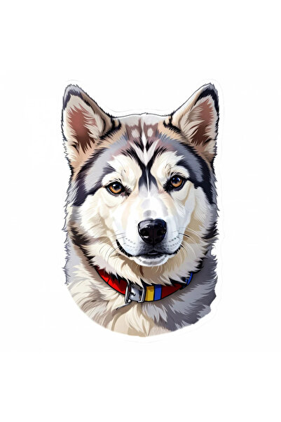 INOVATIX Set de 8 piese, autocolant câine Husky Siberian, INOVATIX®. 6 cm