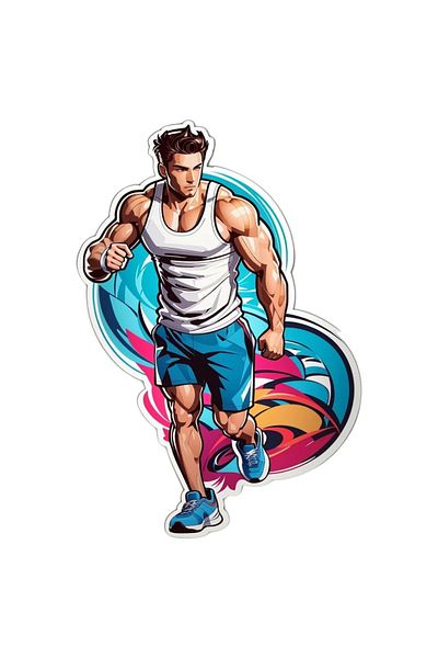 INOVATIX Set de 8 bucăți, autocolant sportiv de alergare, INOVATIX®. 6 cm